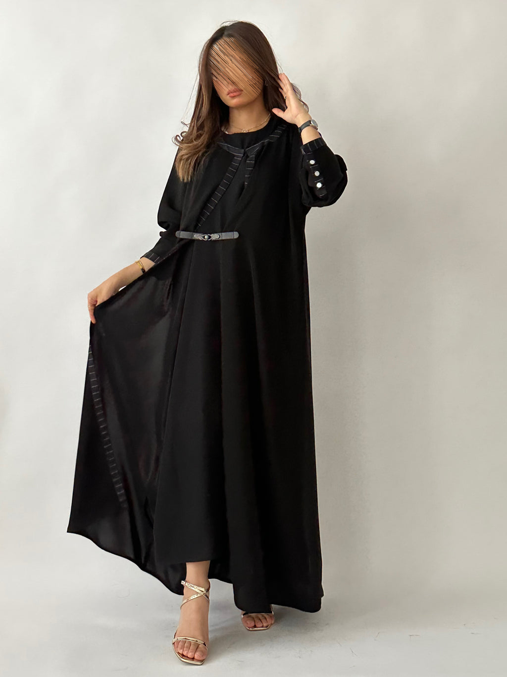 عباية العنود - اسود - Bateel Abaya